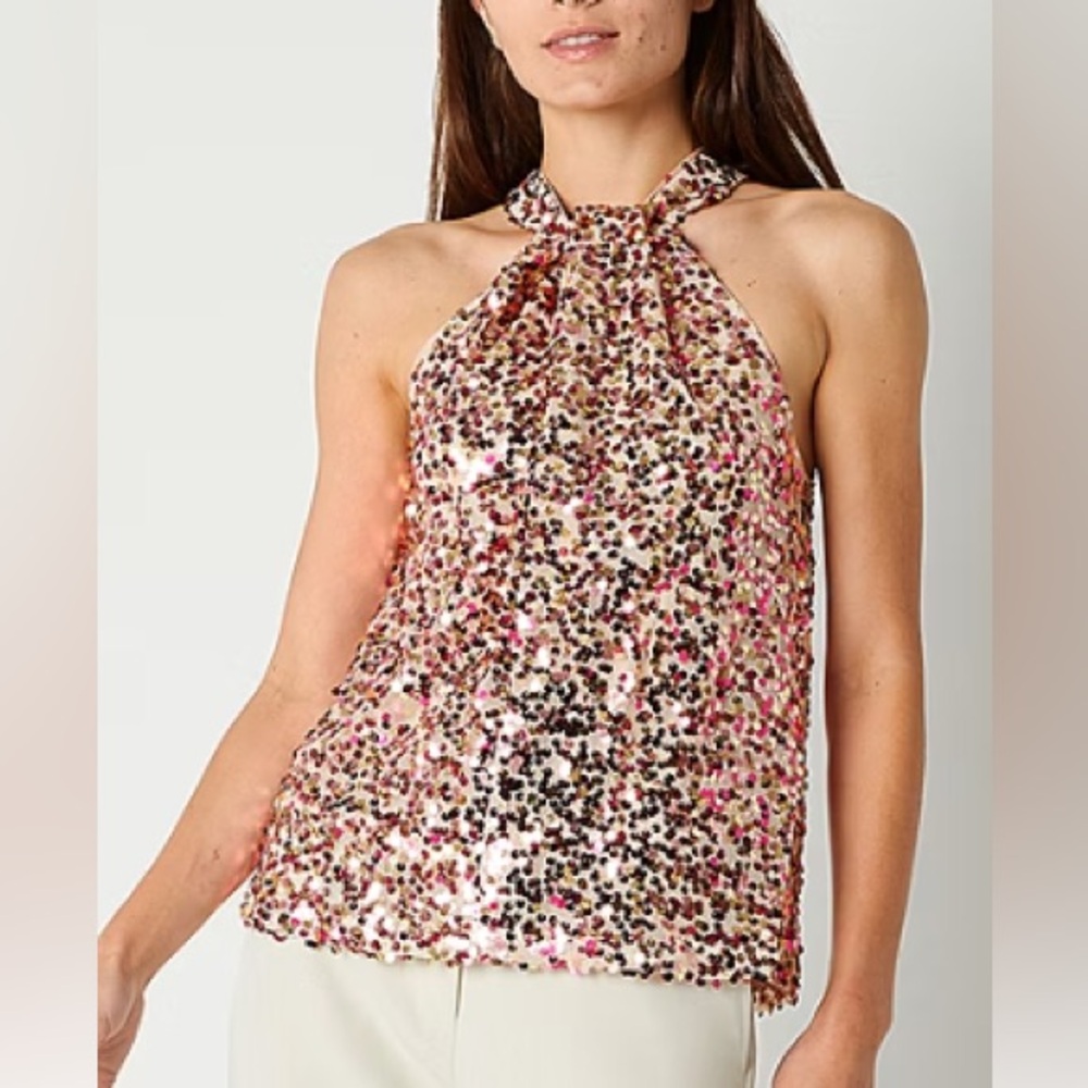 NWT Maia Sequin Sleeveless Lined Blouse – Medium